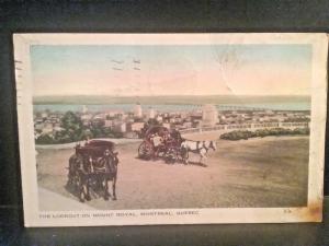 Postcard The Lookout on Mount Royal, Montral. Quebec, Canada 1917  Z4