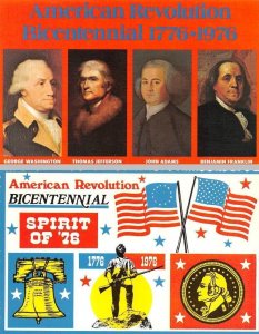 2~Postcards American Revolution BICENTENNIAL 1776-1976 Presidents~Flags  VINTAGE