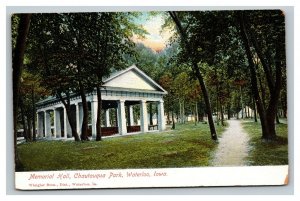 Vintage Early 1900's Divided Back Postcard Memorial Hall Waterloo Iowa UNPOSTED