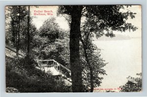 Madison WI, Esther Beach, Overlook, Vintage Wisconsin c1912 Postcard 