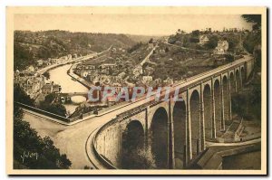 Old Postcard La Douce France Brittany Dinan C N Viaduct Lanvallay and the Val...