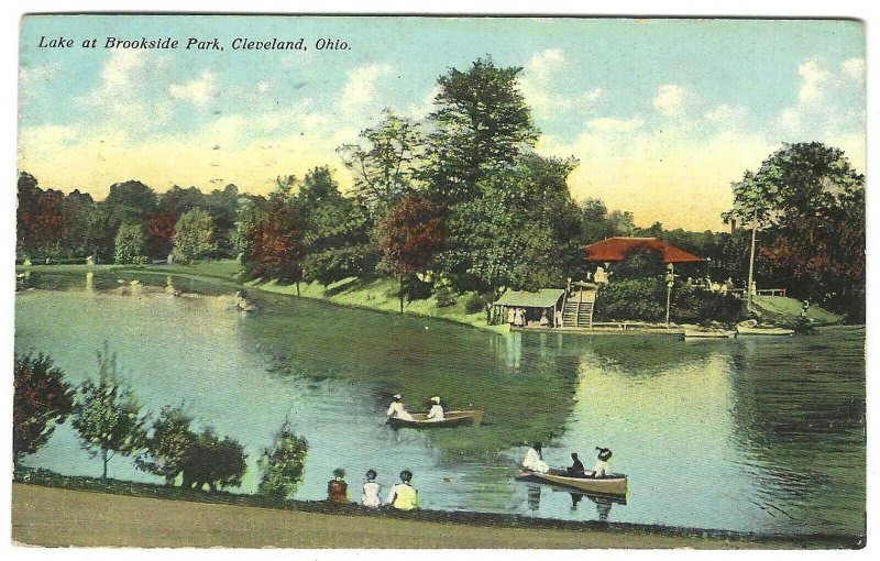 posted 1911, Lake at Brookside Park, Cleveland, Ohio, Divided Back ...