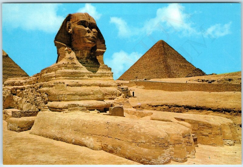 c1970s Giza, Egypt Great Sphinx Kheops Great Pyramid 4x6 PC Ancient Plateau M6