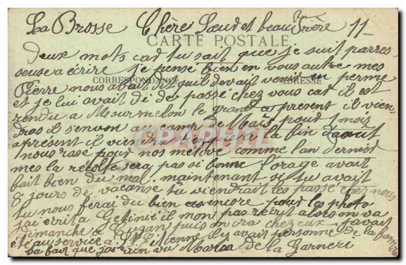 The brush - Train Arrival Tramway - Old Postcard