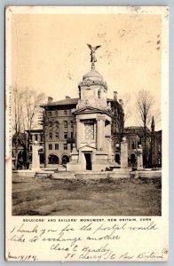 New Britain  Connecticut  Soldiers and Sailors' Monument   Postcard  1906