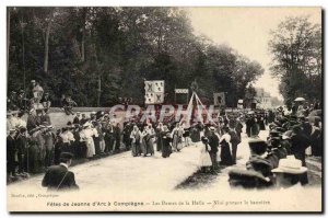 Old Postcard Compiegne The ladies of the Halle Nini carrying the banner