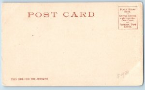 c1905 Post Office Building Tower People Street Lansing Michigan Antique Postcard