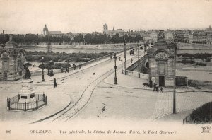 Orleans La Statue of Joan Arc le Pont George V France Vintage Postcard 1910's