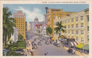 Florida Miami Flagler Street Looking West Curteich