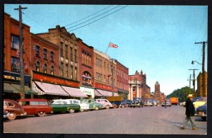 Canada PEI CHARLOTTETOWN Street Scene older Cars and Store Fronts - Chrome