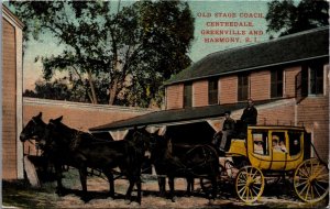 Old Stage Coach Centredale Greenville And Harmony Rhode Island Postcard C037