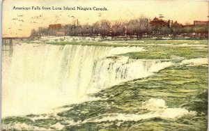 1920s LUNA ISLAND NIAGARA CANADA AMERICAN FALLS HARRIS LITHO CO POSTCARD 43-41