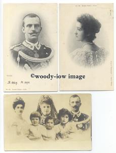 r1812 - Italian Royalty - King & Queen of Italy - 3 postcards