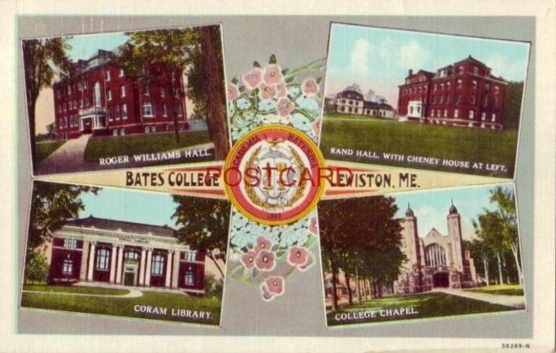 1947 BATES COLLEGE, LEWISTON, ME. four views incl. Rand Hall & Coram Library