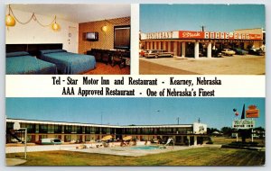 Kearney NE Tel-Star Motel~Long Woodie Station Wagon~Basketball Hoop~Wall TV PC 