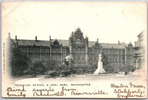 1905 Technical School & Peel Park Manchester Salford England Posted Postcard