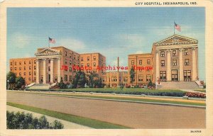 4 Linen Postcards, Indianapolis, Various Hospital Scenes, Methodist-Long-City