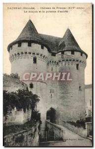 Old Postcard Daignac Chateau de Pressac Dungeon and Postern d & # 39entree