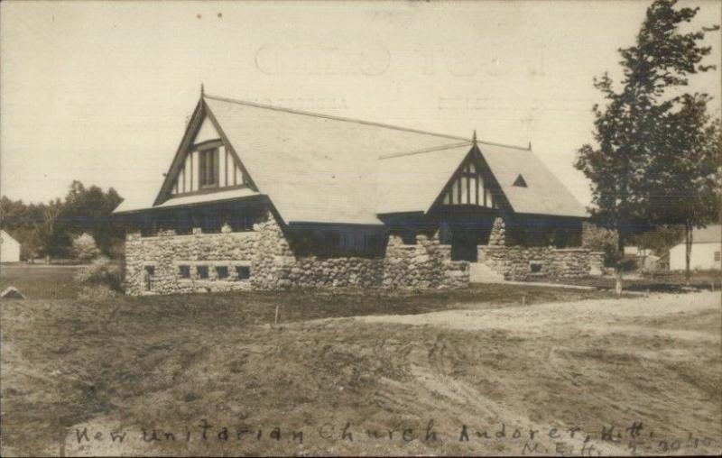 Andover NH Unitarian Church c1910 Real Photo Postcard