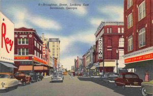 Broughton Street Kress Five & Dime Store Savannah Georgia linen postcard