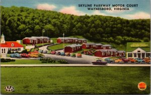 Linen Postcard Skyline Parkway Motor Court in Waynesboro, Virginia