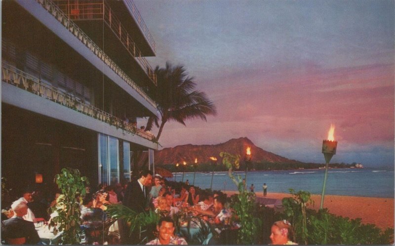 Postcard The Reef Hotel Diamond Head Waikiki Beach Hawaii