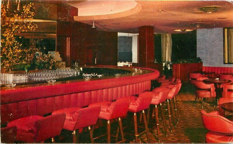 Bishop Denver Colorado Interior 1959 Matchless Restaurant Lounge Postcard 10267