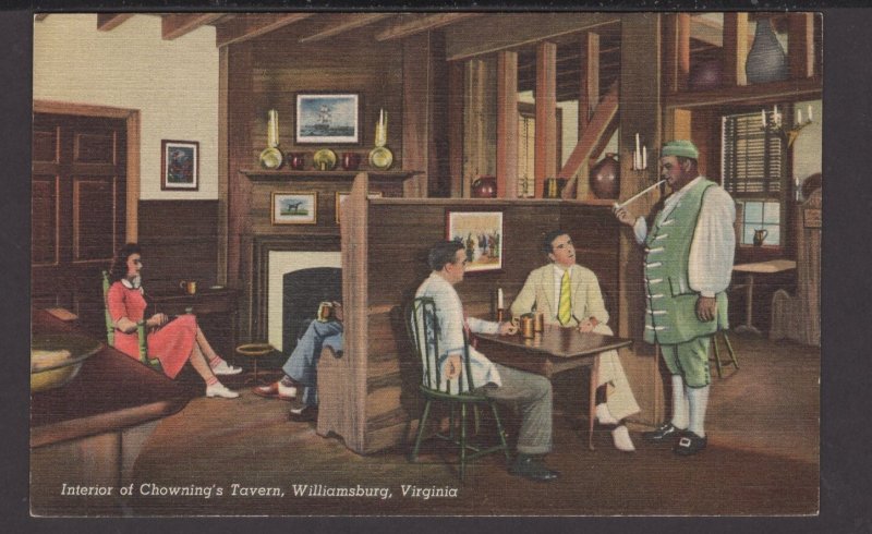 Virginia WILLIAMSBURG Interior of Chowing's Tavern ~ Linen
