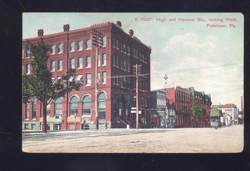 POTTSTOWN PENNSYLVANIA PA HIGH STREET SCENE DOWNTOWN VINTAGE