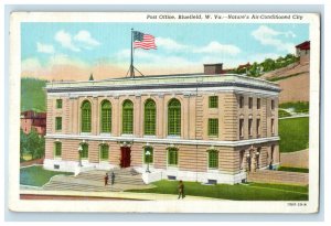 1945 Nature's Air Conditioned City Post Office Bluefield WV Postcard