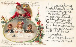 Huyler's Chocolates Santa Claus Children Making Their List Advertising Postcard