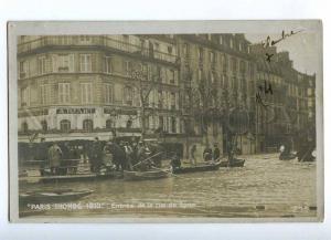 192157 FRANCE PARIS flood 1910 year Vintage photo postcard