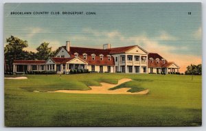 Brooklawn Country Club Bridgeport Connecticut Grounds Building Landmark Postcard