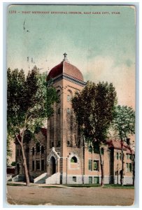 1912 First Methodist Episcopal Church Building Tower Salt Lake City Utah Postcar