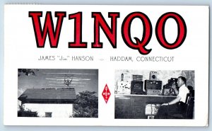 1967 W1NQO Ham Radio Shack James Jim Hanson Haddam CT Vintage Postcard