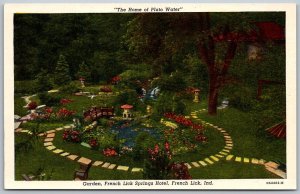 French Lick Indiana 1950s Postcard Garden French Lick Springs Hotel