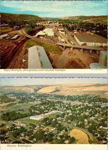 2~4X6 Postcards Dayton, WA Washington BIRD'S EYE VIEW & AERIAL VIEW Columbia Co