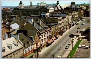 Vtg Quebec City Canada Rue De La Fabrique Street View 1950s Chrome Postcard