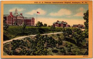 U.S. Veterans Administration Hospital Huntington WV Vintage Linen Postcard Y01