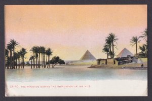 Vintage postcard EGYPT Cairo Pyramids Inundation of Nile