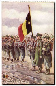 Old Postcard Militaria Hunters has foot the Belgian flag