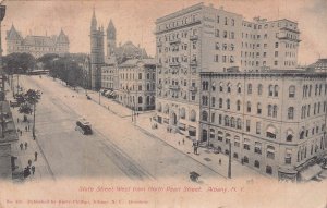 ALBANY NY~STATE STREET WEST FROM NORTH PEARL~1908 HARRY PHILLIS PHOTO POSTCARD