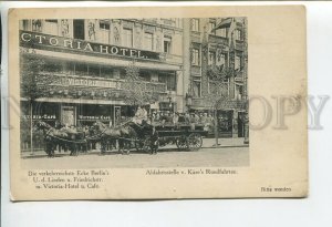 460705 GERMANY BERLIN Victoria-Hotel Cafe carriage Vintage postcard