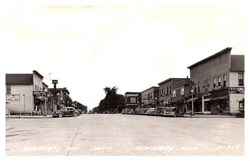 Michigan Newberry , Newberry Street South, 1930's  RPPC