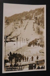 Mint Postcard RPPC 1936 Winter Olympics Gamisch Partenkirchen Germany Ski Slope