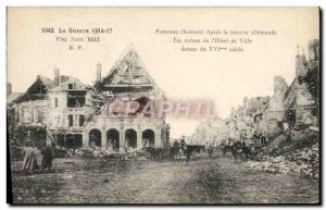 Old Postcard Peronne After the German retreat The ruins of the city & # 39hot...