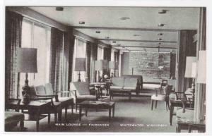 Main Lounge Fairhaven Whitewater Wisconsin postcard