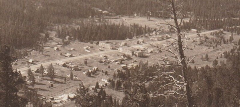 Cooke City MONTANA RPPC 1950 BIRDSEYE nr Yellowstone National Park SANBORN Y1215
