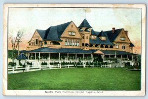 c1907 Grand Rapids Michigan Vintage Postcard North Park Pavilion Building Posted