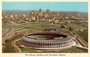 ATLANTA STADIUM Atlanta, GA Skyline Braves Baseball c1960s Vintage Postcard